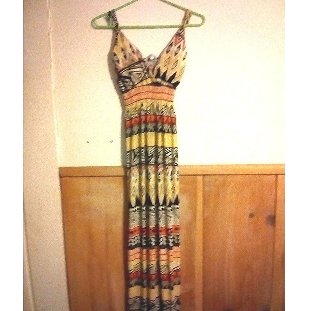 Vintage Print Halter Sun Dress